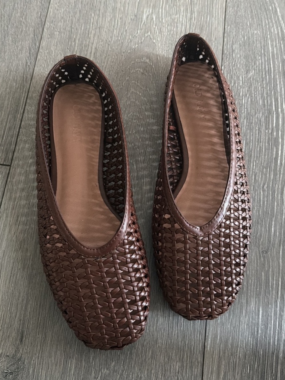 Brown Woven Ballet Flats - Women's Casual Slip-On